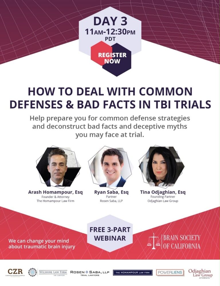 How To Succeed In Your Tbi Trial: A Webinar With Arash Homampour & Others