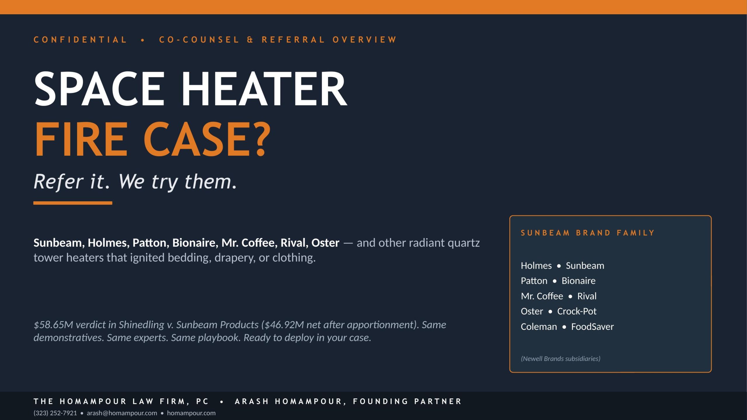 Space heater defect cases California referral cover graphic