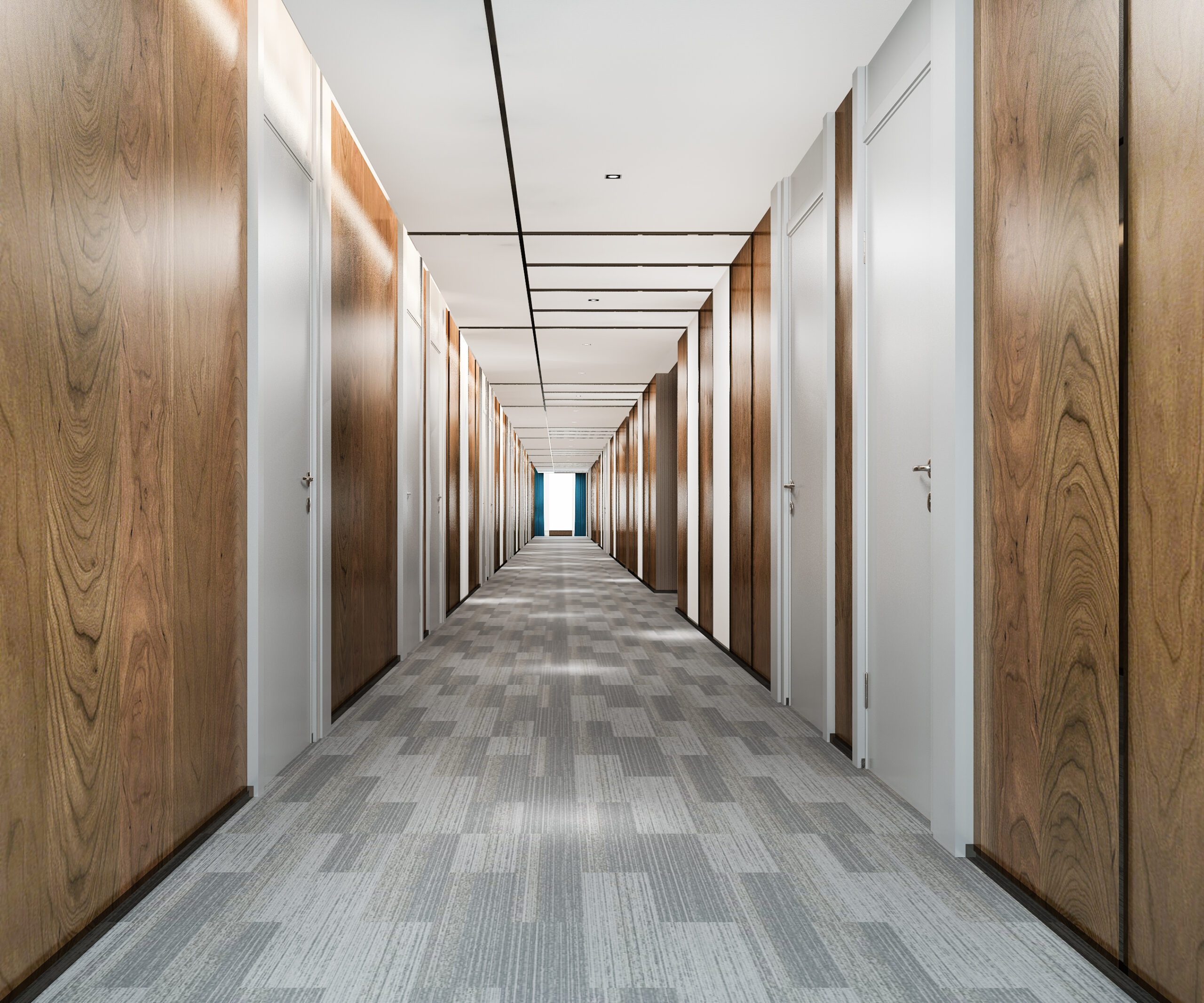 Hotel guest injury case hallway showing hotel room door where welfare check failed
