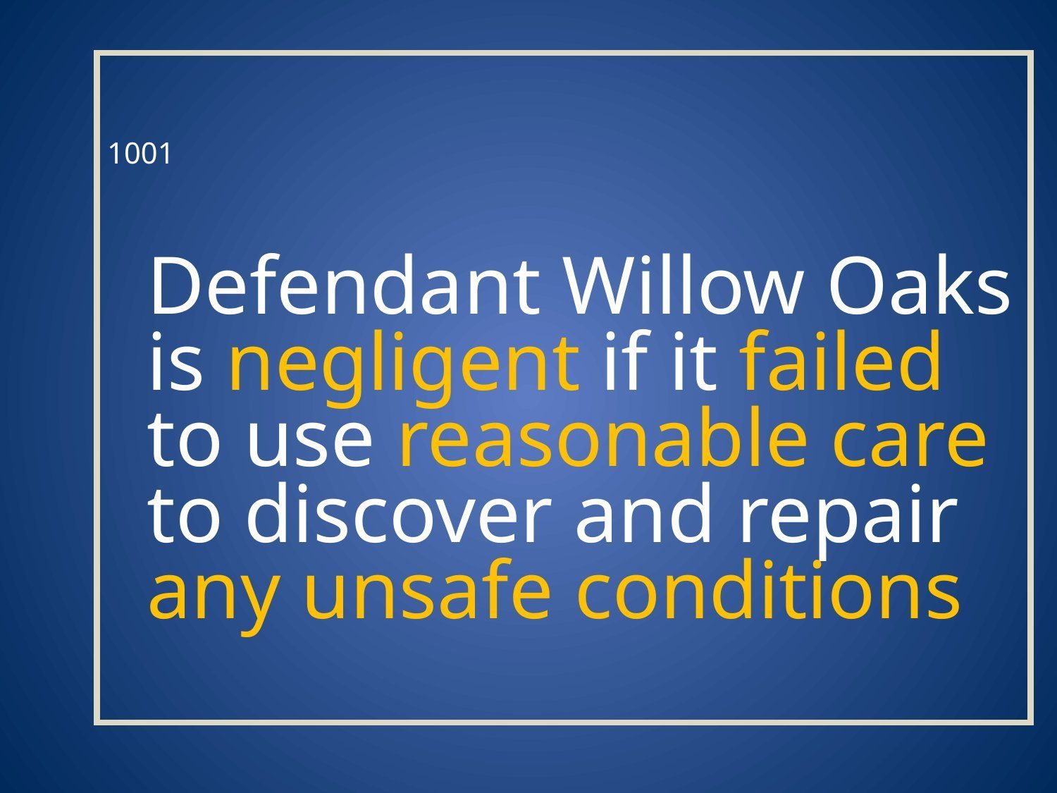 California property owner duty exhibit showing the dangerous condition negligence standard for premises claims