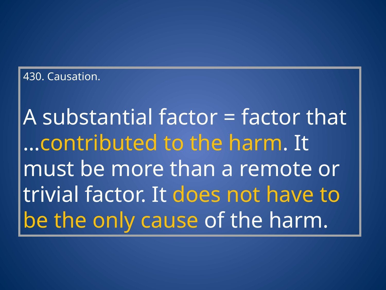 Slip fall premises California Johnson facts exhibit showing the substantial factor causation jury instruction