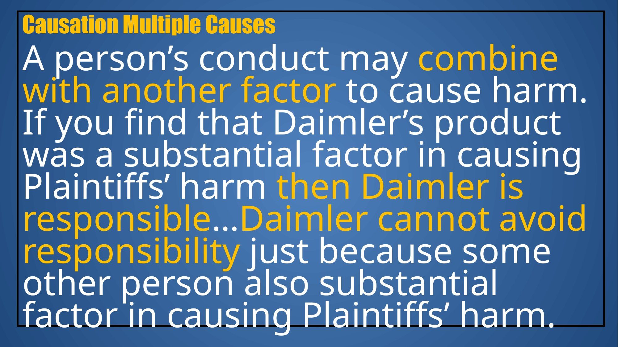 FMCSR California adoption truck liability negligence per se causation jury instruction diagram